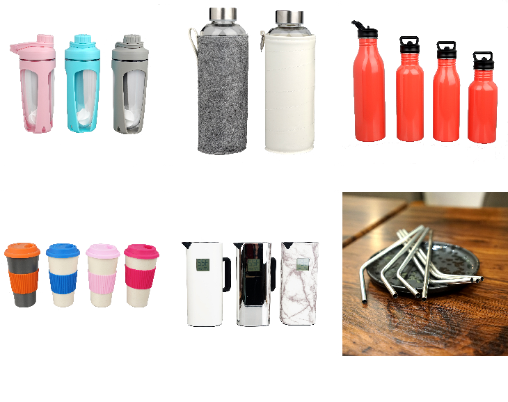 szklana butelka wody i rękaw