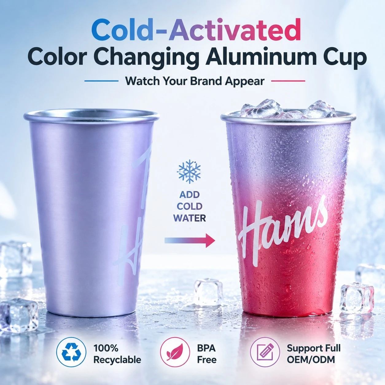 Color Changing Aluminum Cup Color Changing Aluminum Cup