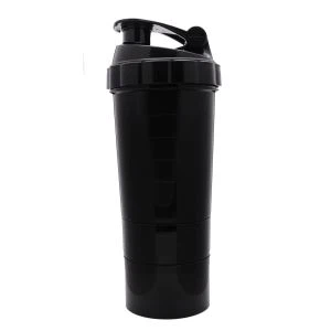 450 ml / 15 uncji Plastikowa dostosowana czarna trzywarstwowa męska butelka do picia Joyshaker z białkiem